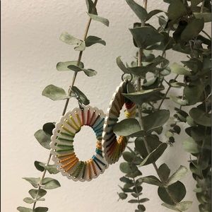 Handmade Wooden Rainbow Earrings